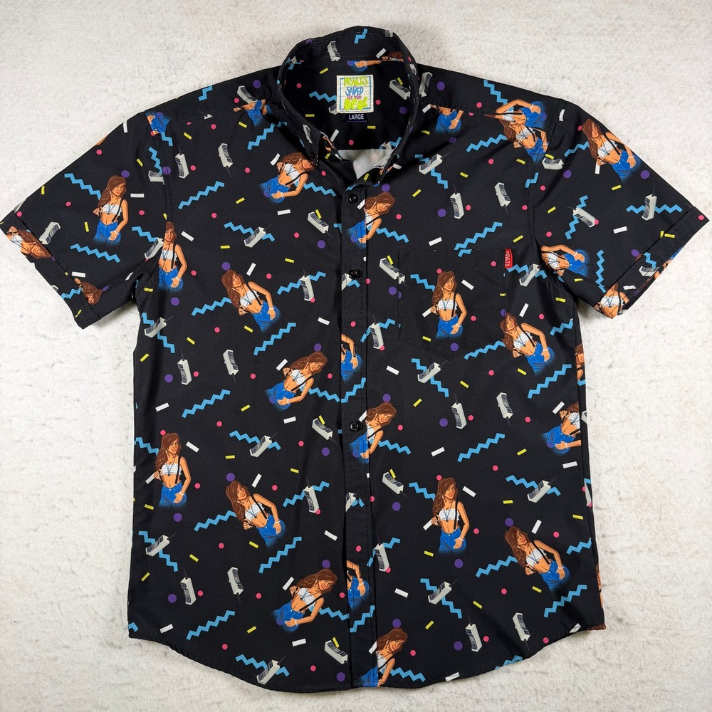 RSVLTS Saved by the Bell Kelly Kapowski Kunuflex Shirt Mens Large Black 90s TV